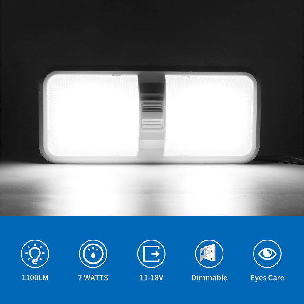 RVZONE illuminated dome demonstrating natural white 4000–4500K light for tasks