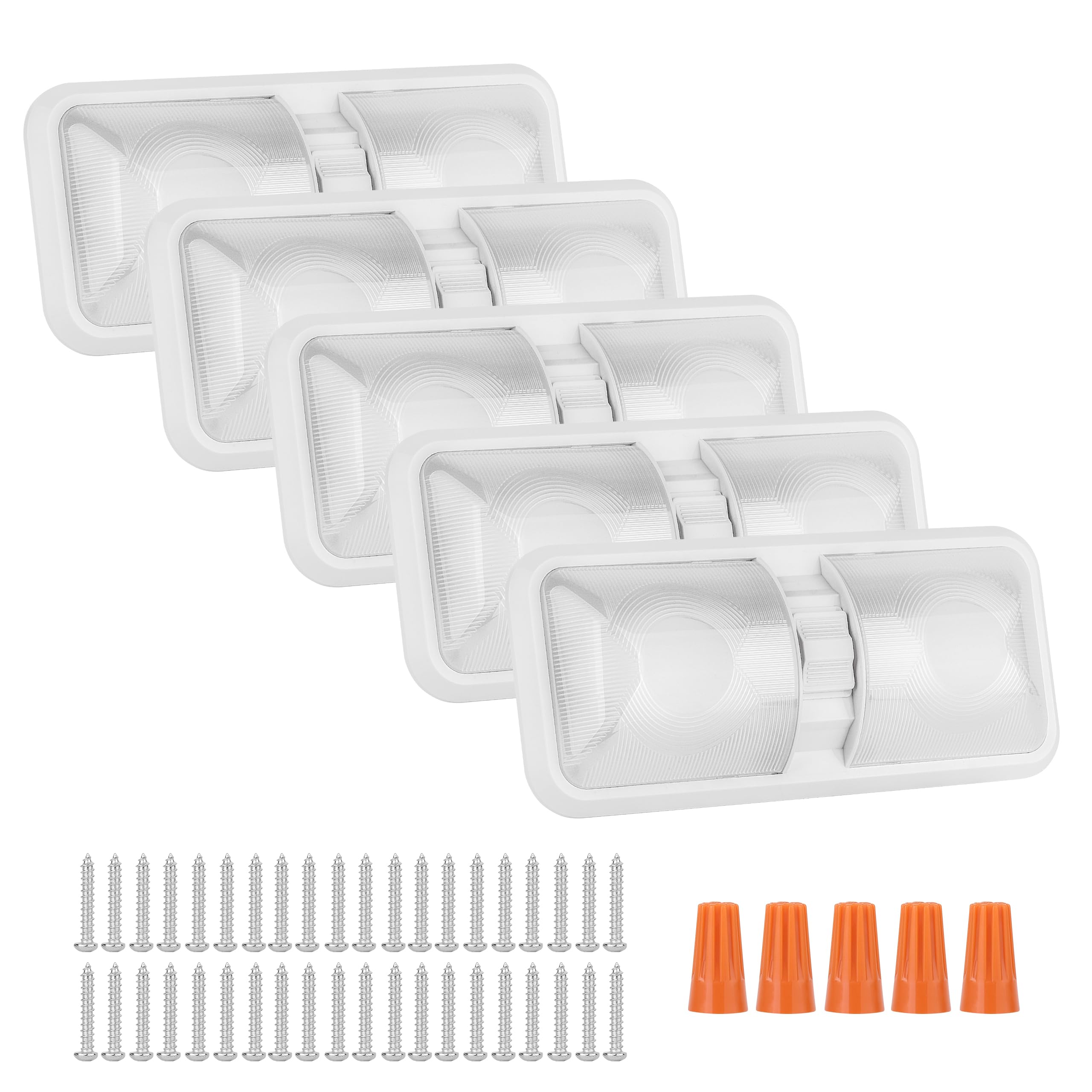 RVZONE front view of double dome light showing compact design and bright coverage