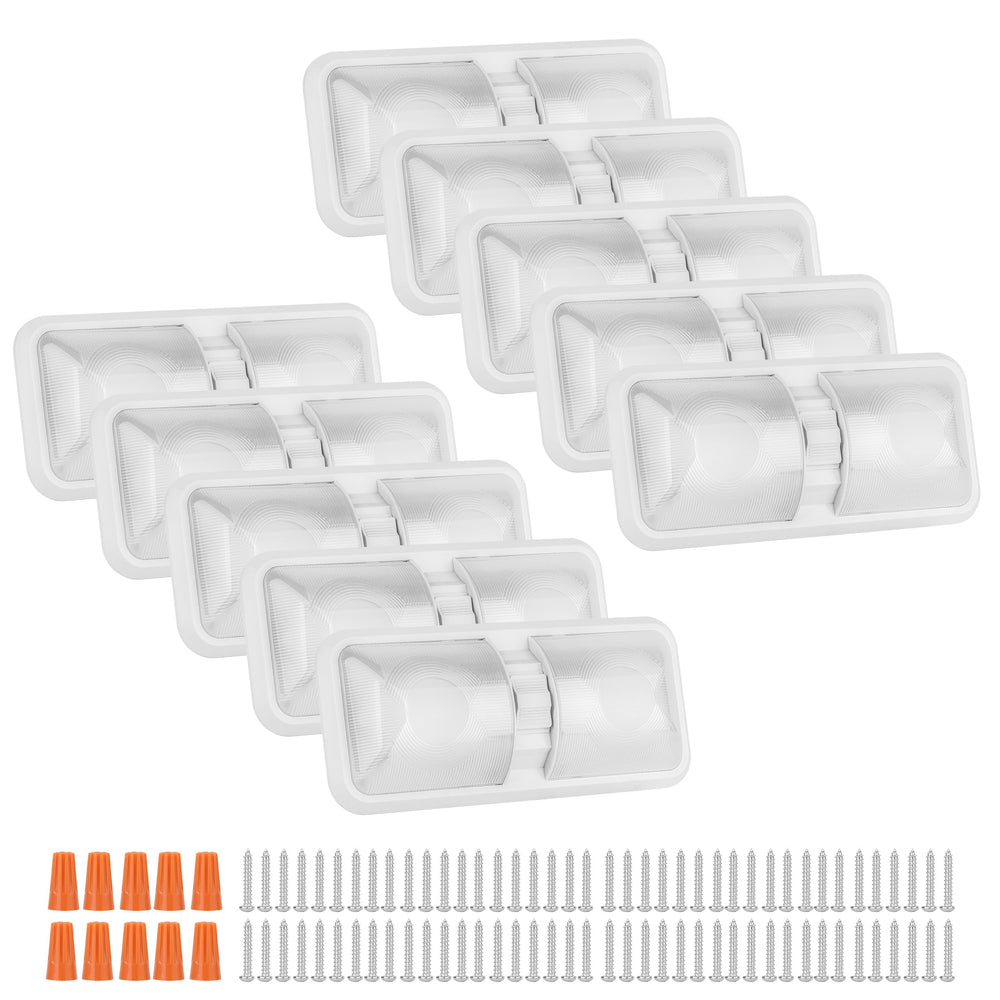 RVZONE double dome front view showing low-profile design and broad illumination benefit