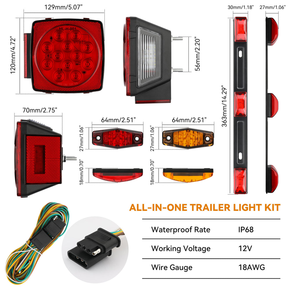 RVZONE trailer lights installed on boat trailer illustrating enhanced road safety