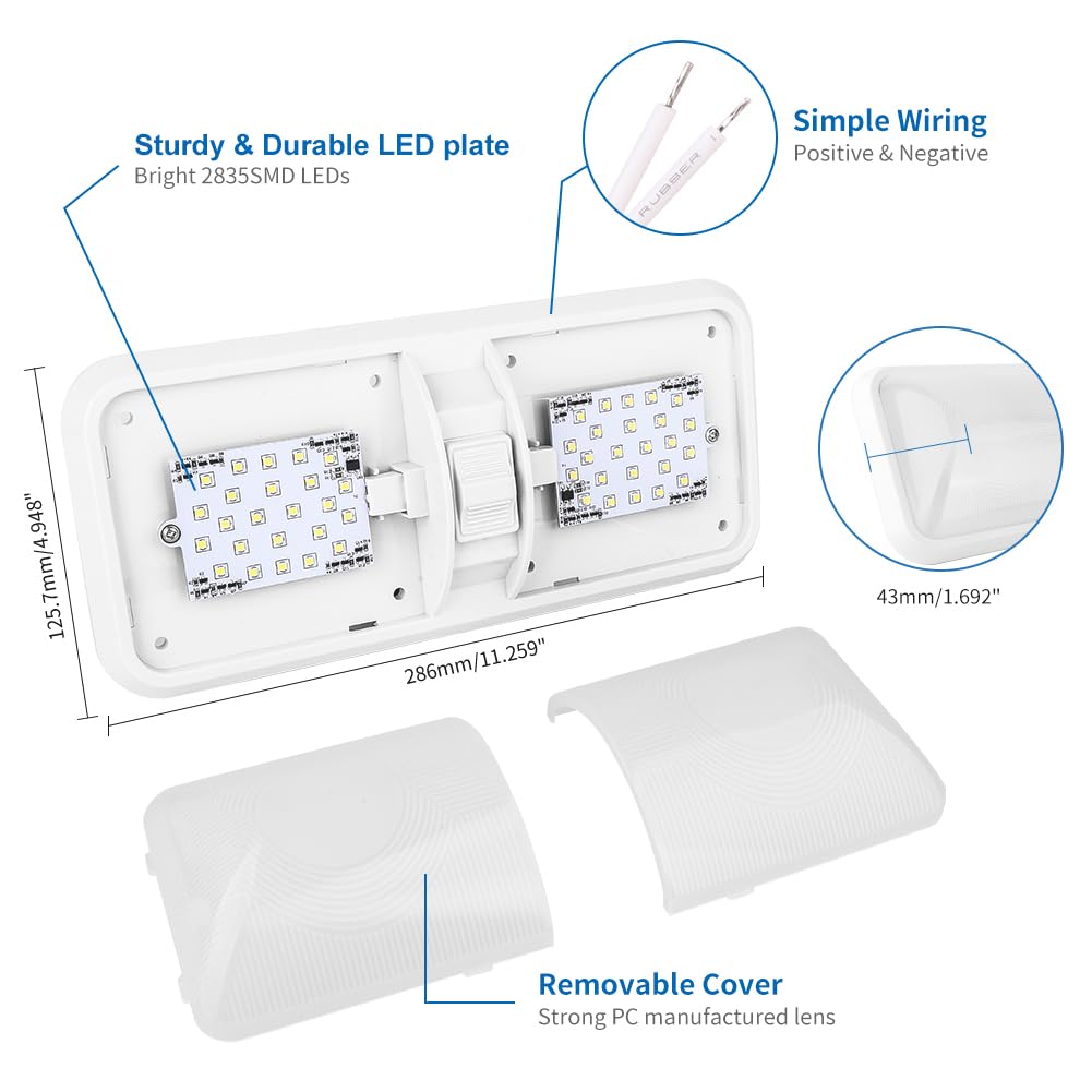 RVZONE close-up of LED dome texture highlighting durable materials and heat resistance