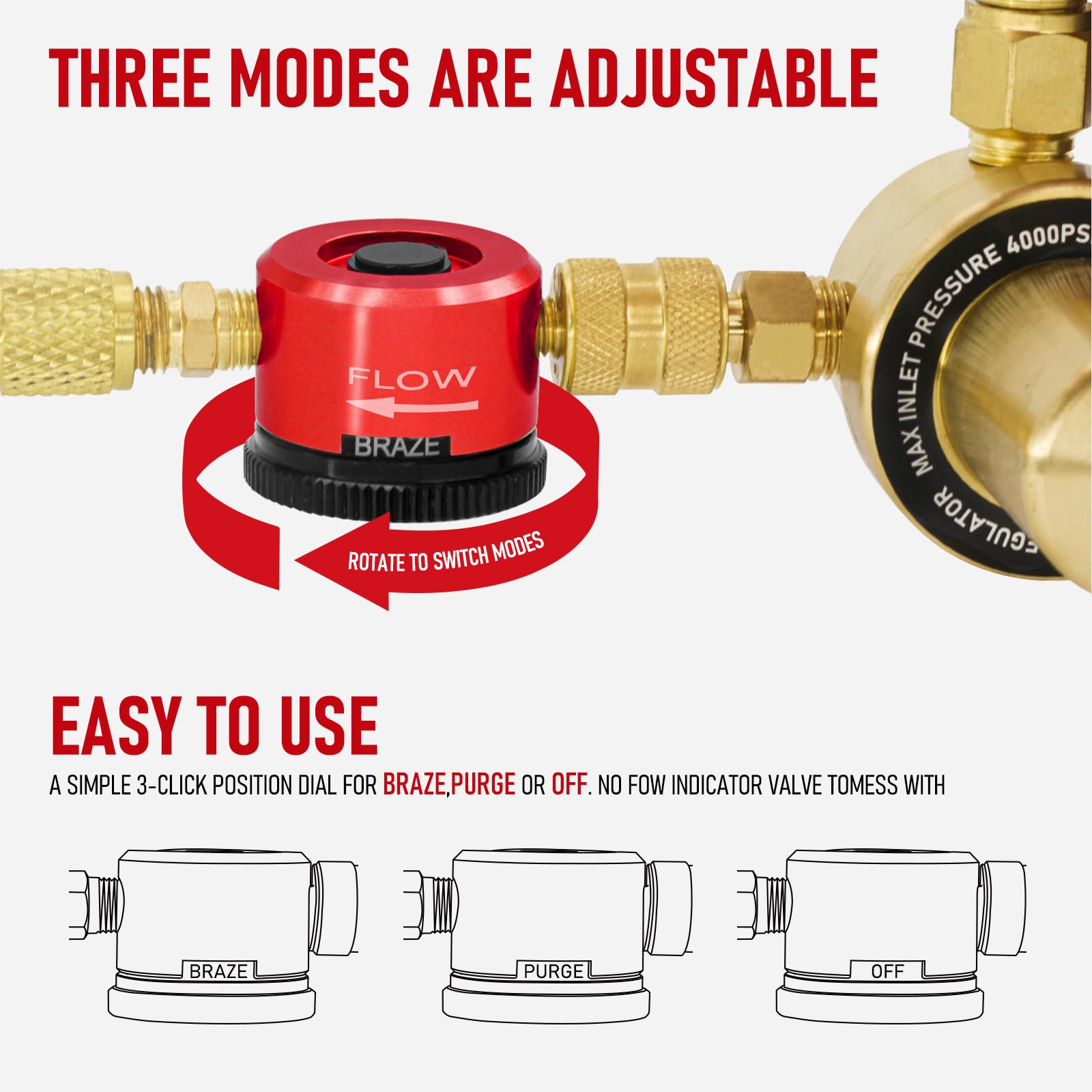 RX WELD connected to 1/4-inch refrigerant hose for quick hookup