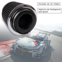 RYANSTAR clamp-on filter installed on intake pipe, shows secure fit benefit