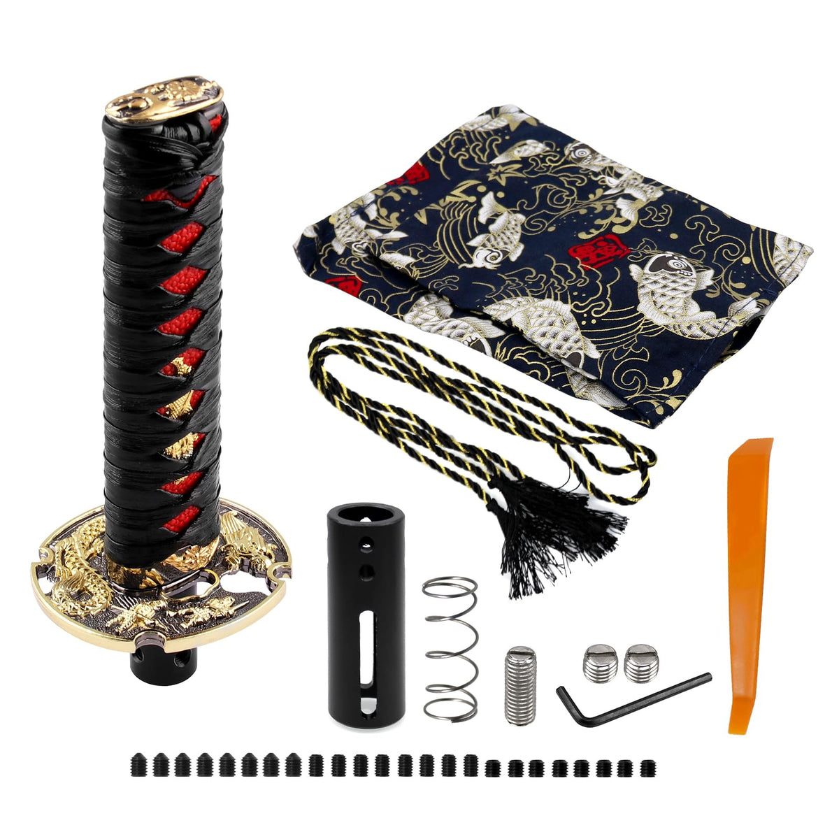 RYANSTAR katana knob front view showing samurai styling and bold upgrade