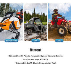 RYANSTAR RACING tool compressing an ATV clutch, enabling one-person screw and spring replacement