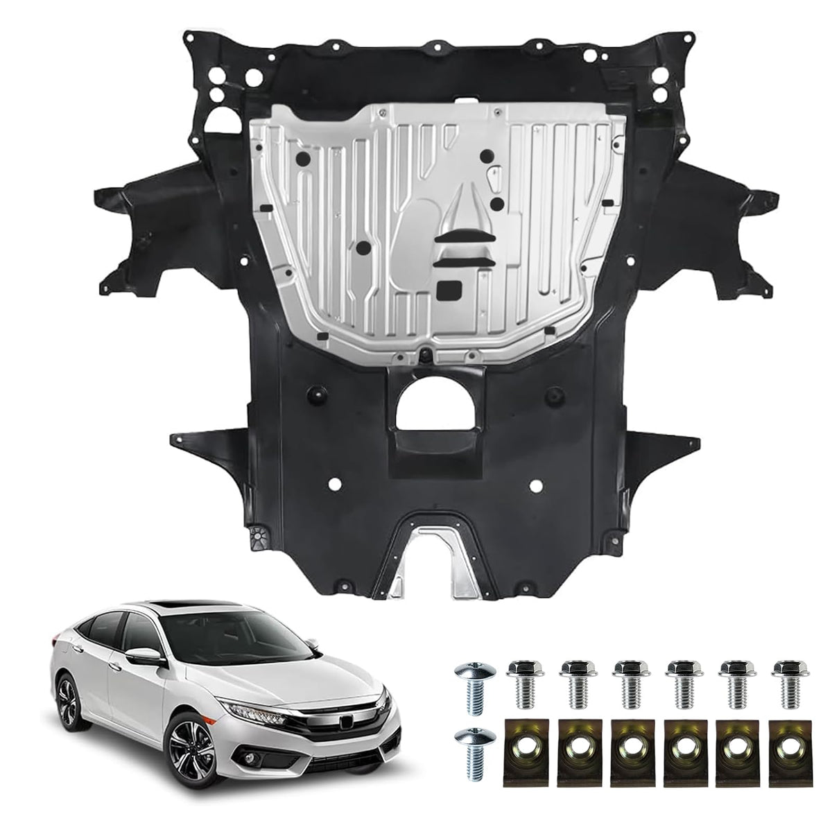 Ryansunoro front view of splash shield showing OEM fit and protection