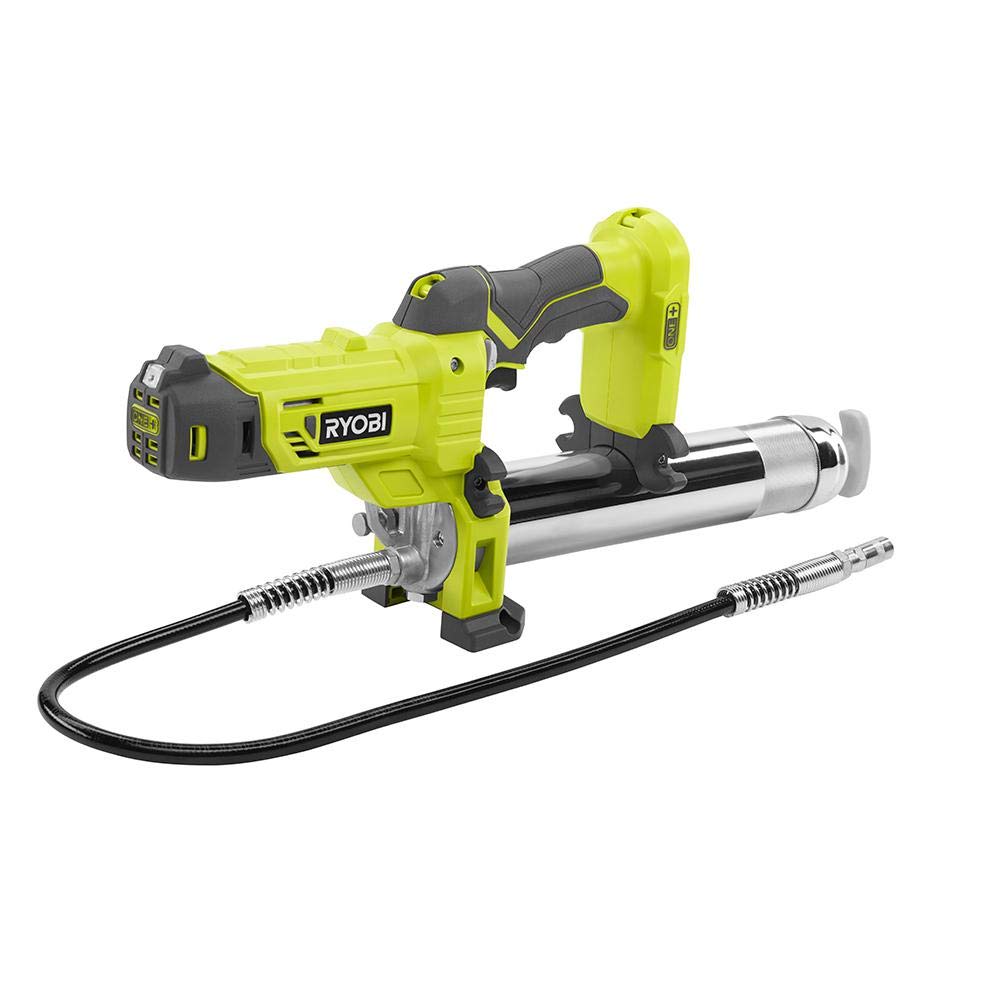 RYOBI flexible hose detail highlighting 30-inch reach for tight fittings benefit