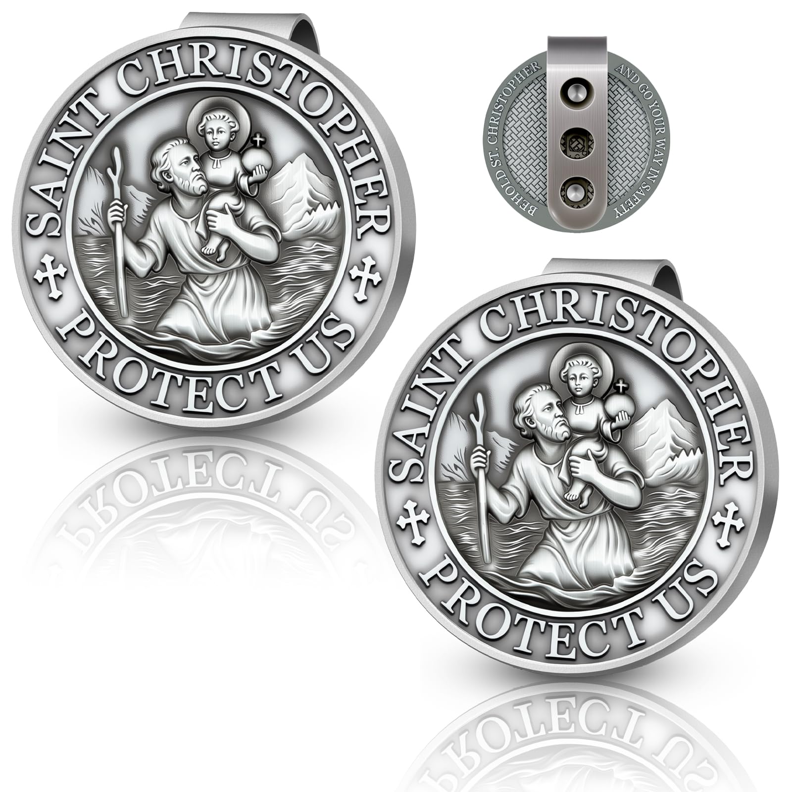RYYOF medal front view showing Saint Christopher and protective text