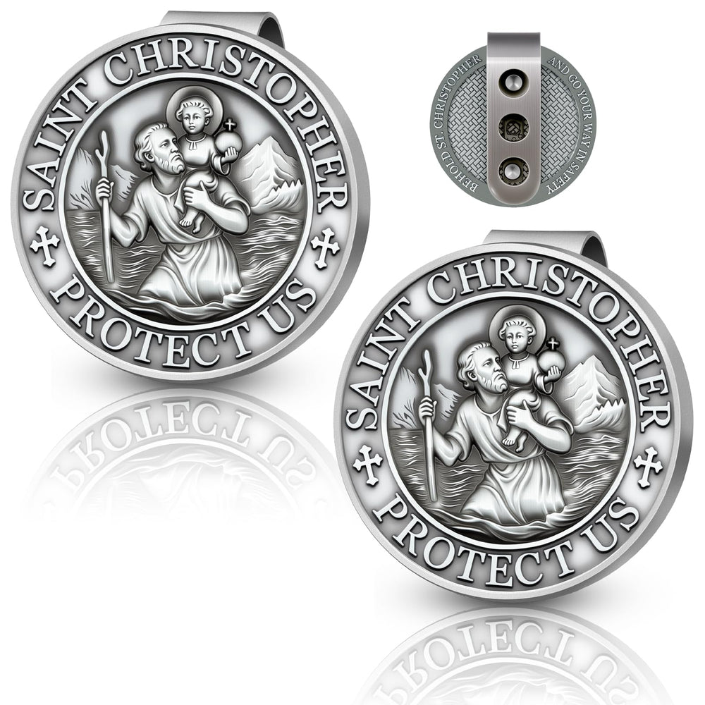 RYYOF medal front view showing Saint Christopher and protective text