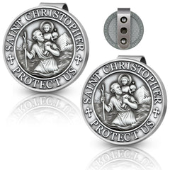 RYYOF medal front view showing Saint Christopher and protective text