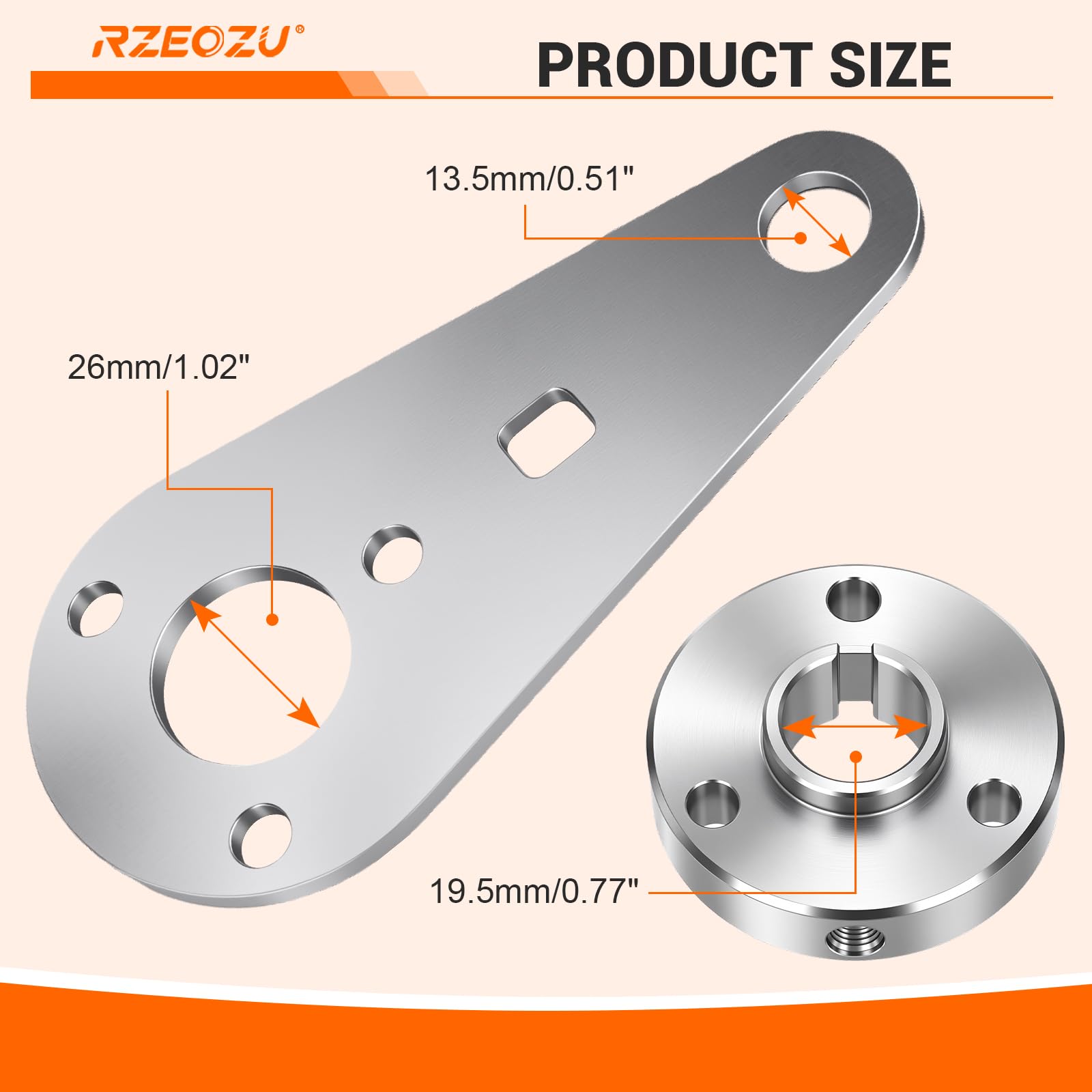RZEOZU 3/8" square drive hole detail for ratchet use and leverage