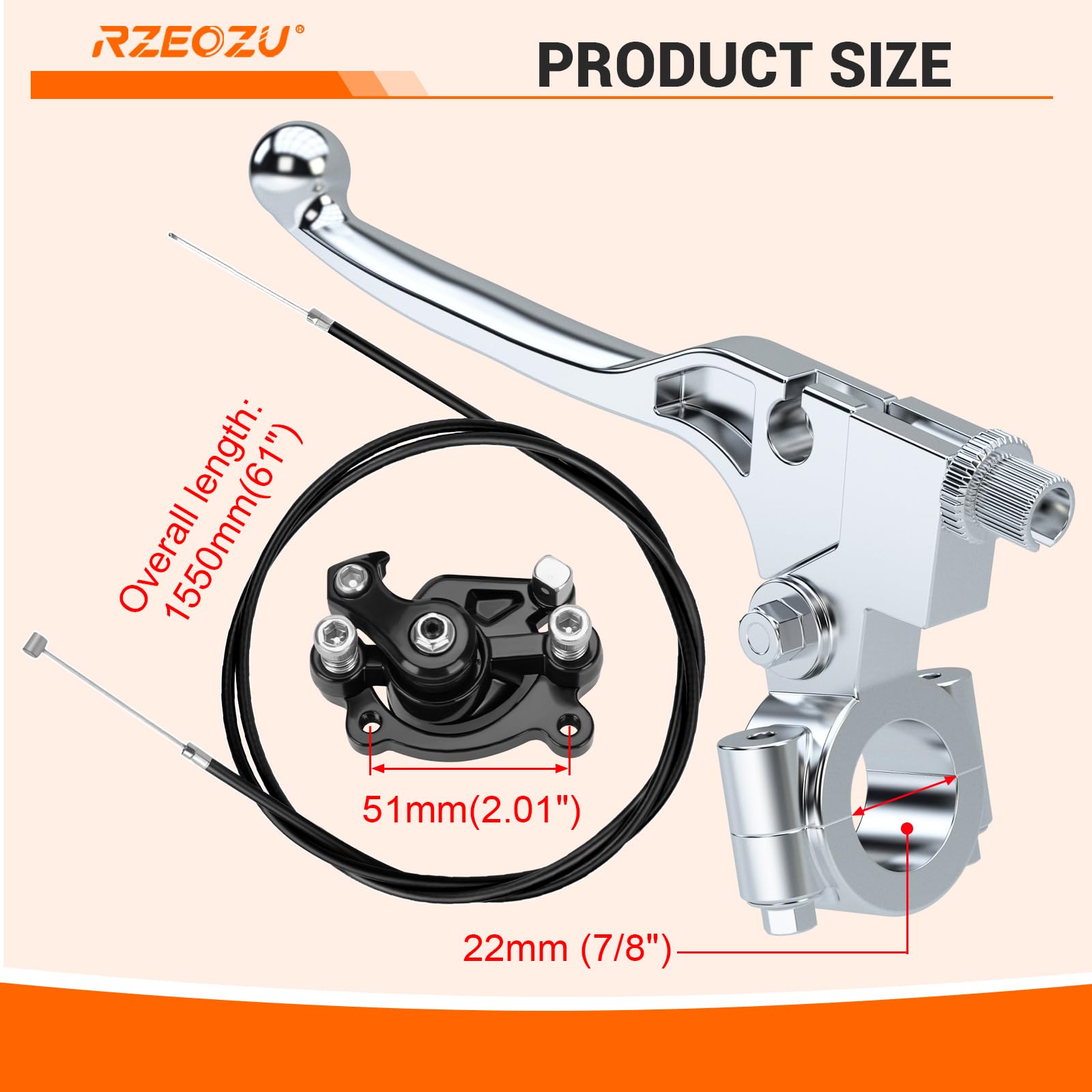 RZEOZU silver-plated brake lever detail emphasizing corrosion resistance