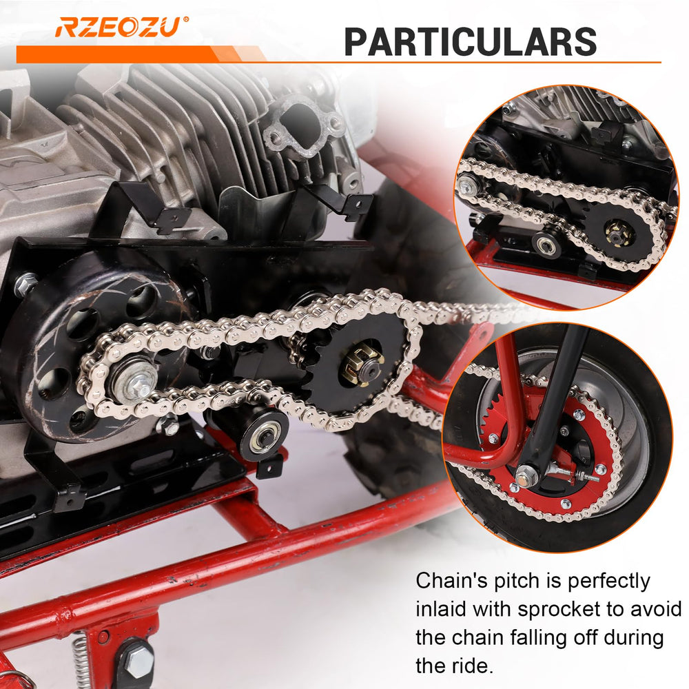 RZEOZU 90-link chain stretched to display length option for longer chain runs and adjustments