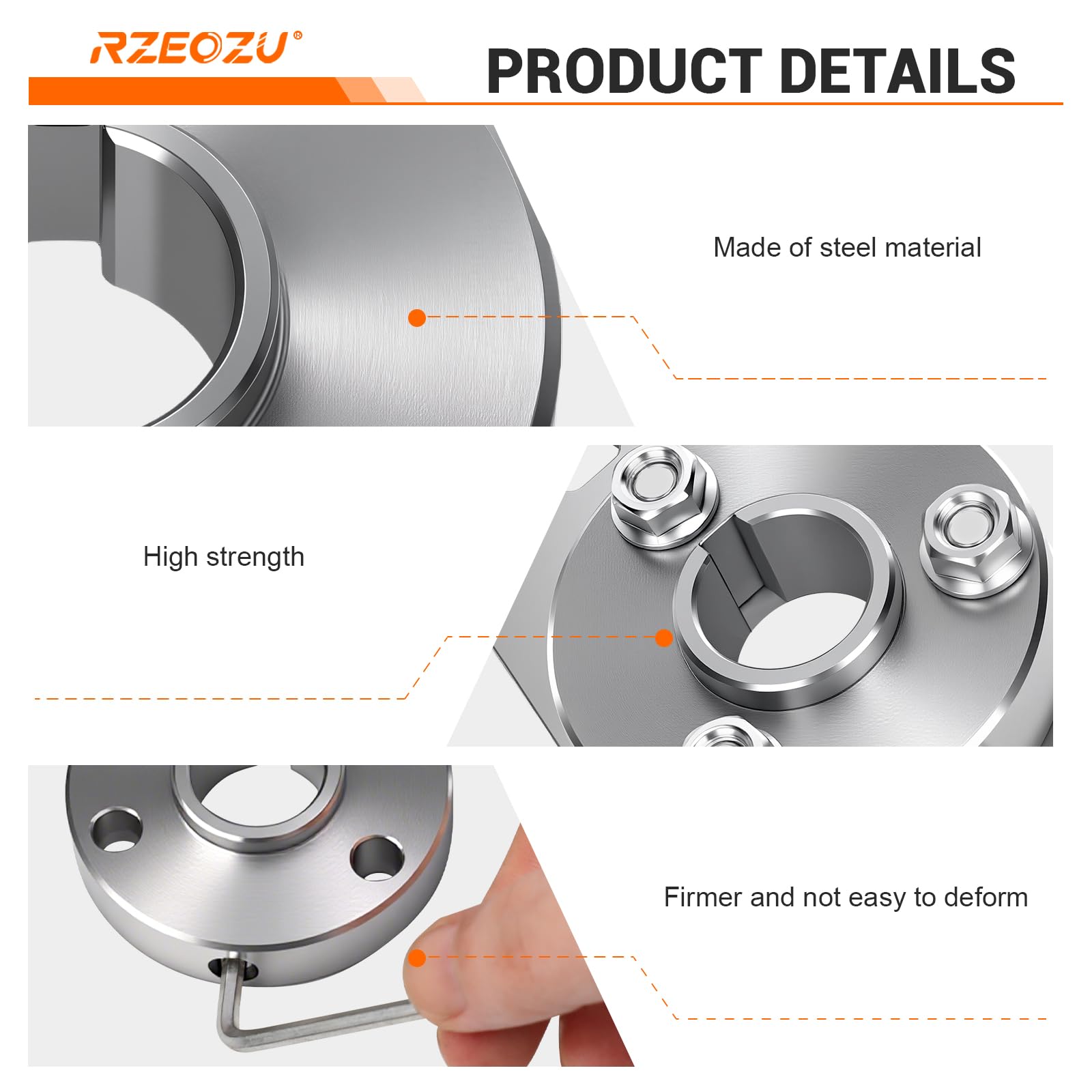 RZEOZU steel bracket texture closeup indicating toughness