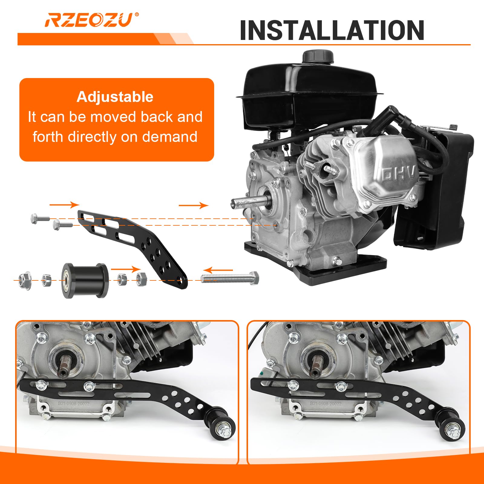 RZEOZU bracket detail with multiple holes for flexible mounting positions