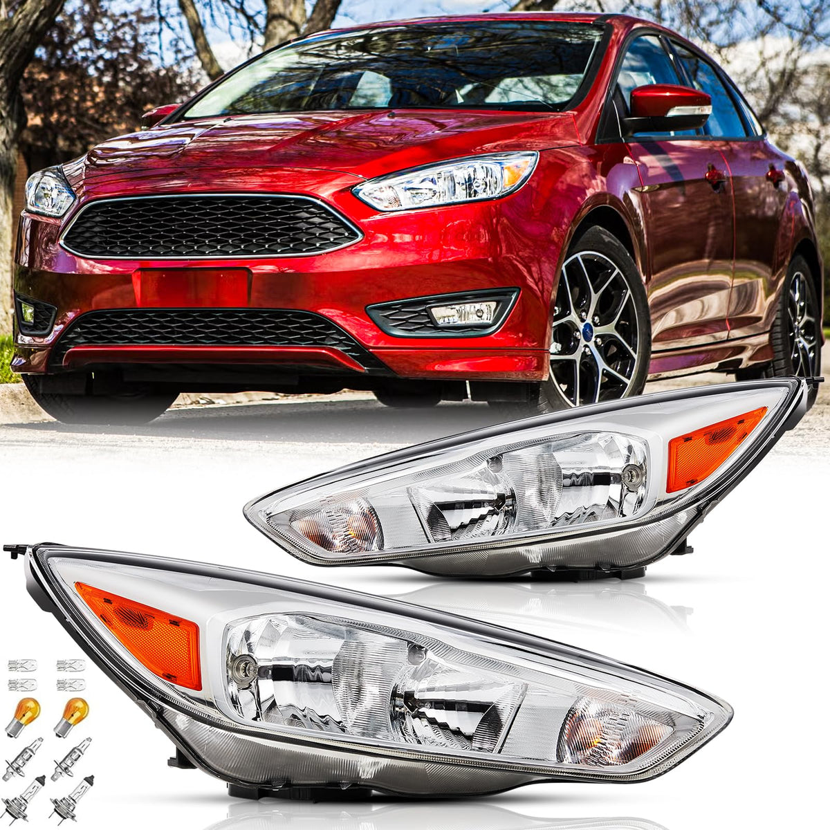 SAFAUTOPARTS front assembly pair showing full headlights and factory look benefit