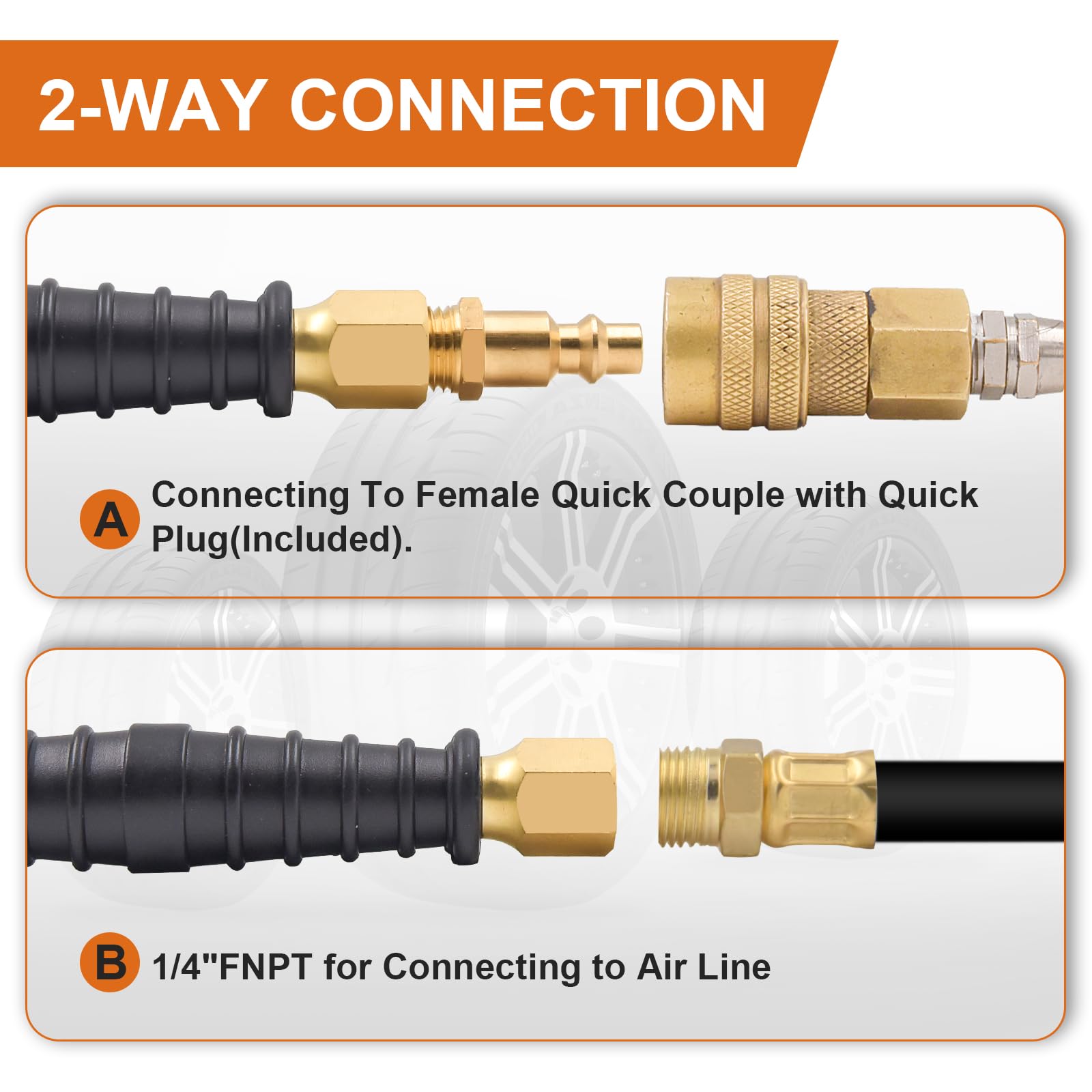 SAFELIFE using angled head on dually tire inner stem for easier access