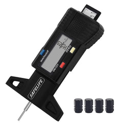 SAFELIFE gauge front view showing casing and buttons for quick readings