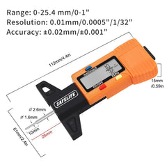SAFELIFE detailed view of the depth bar scale as battery backup indicator