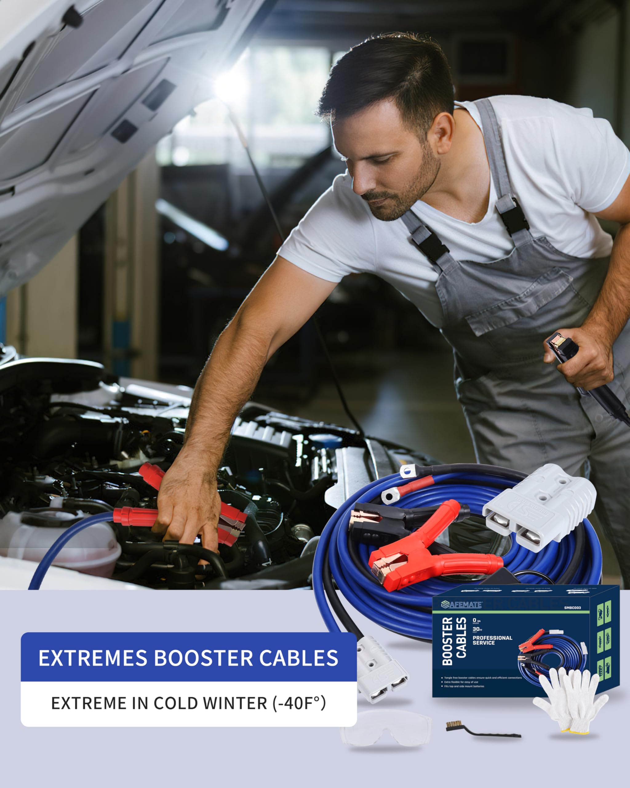 SAFEMATE cables neatly stored in included carry bag for tidy transport and protection