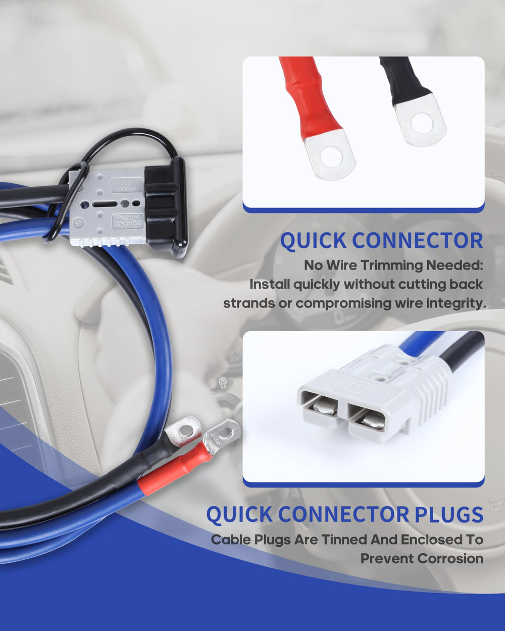 SAFEMATE full cable stretched to demonstrate 25ft main plus 5ft plug reach advantage