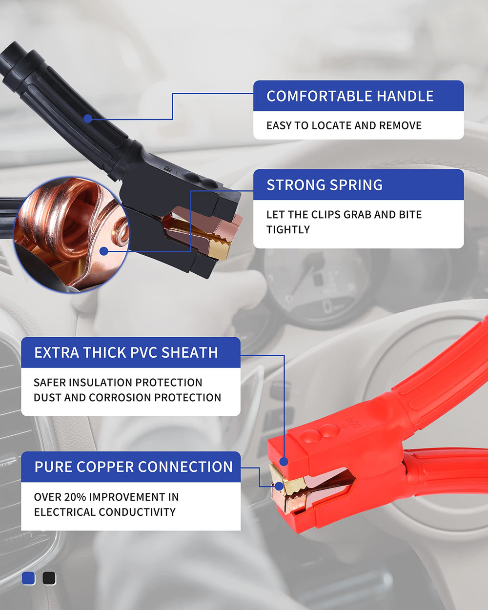 SAFEMATE quick-connect plug permanently mounted to battery for fast hood-free use