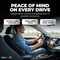 SafePro X ergonomic handle texture view offering non-slip grip for controlled strikes