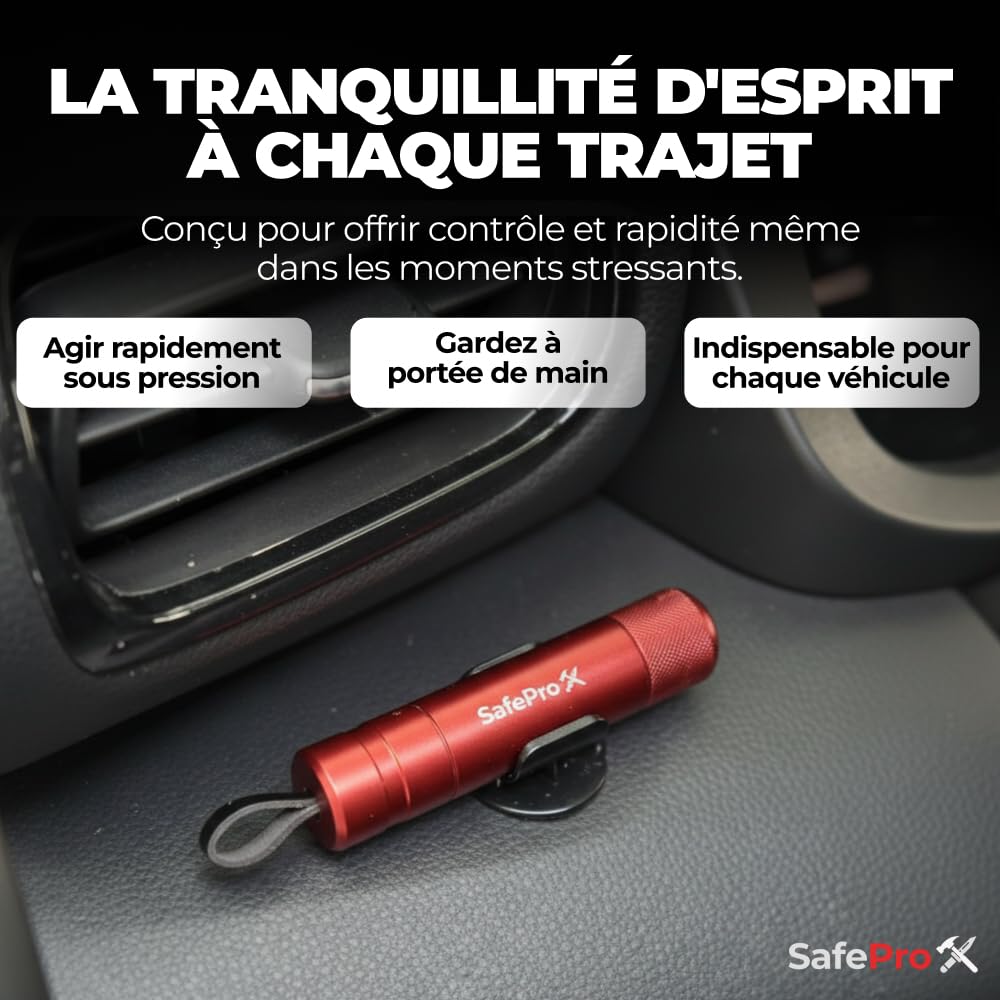 SafeProX clipped to sun visor for instant reach and reliability