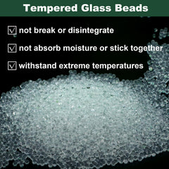 Safetect tempered glass beads close-up showing smooth round texture for free flow