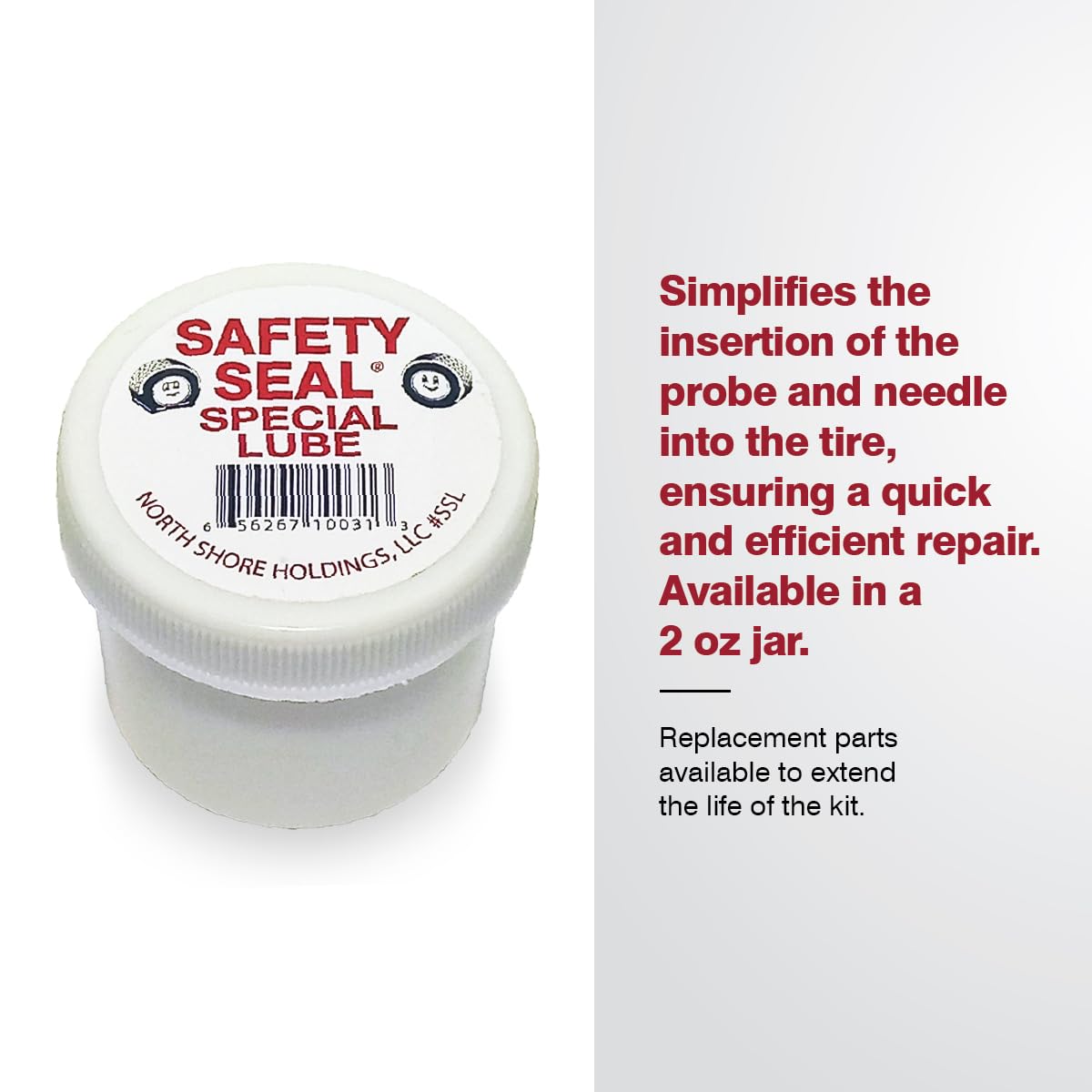 Safety Seal product label and contents list for easy inventory benefit