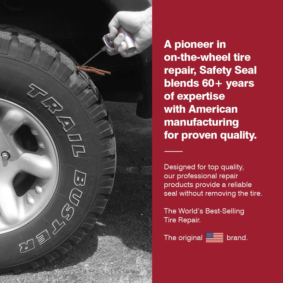 Safety Seal roadside repair scene illustrating quick tire service benefit