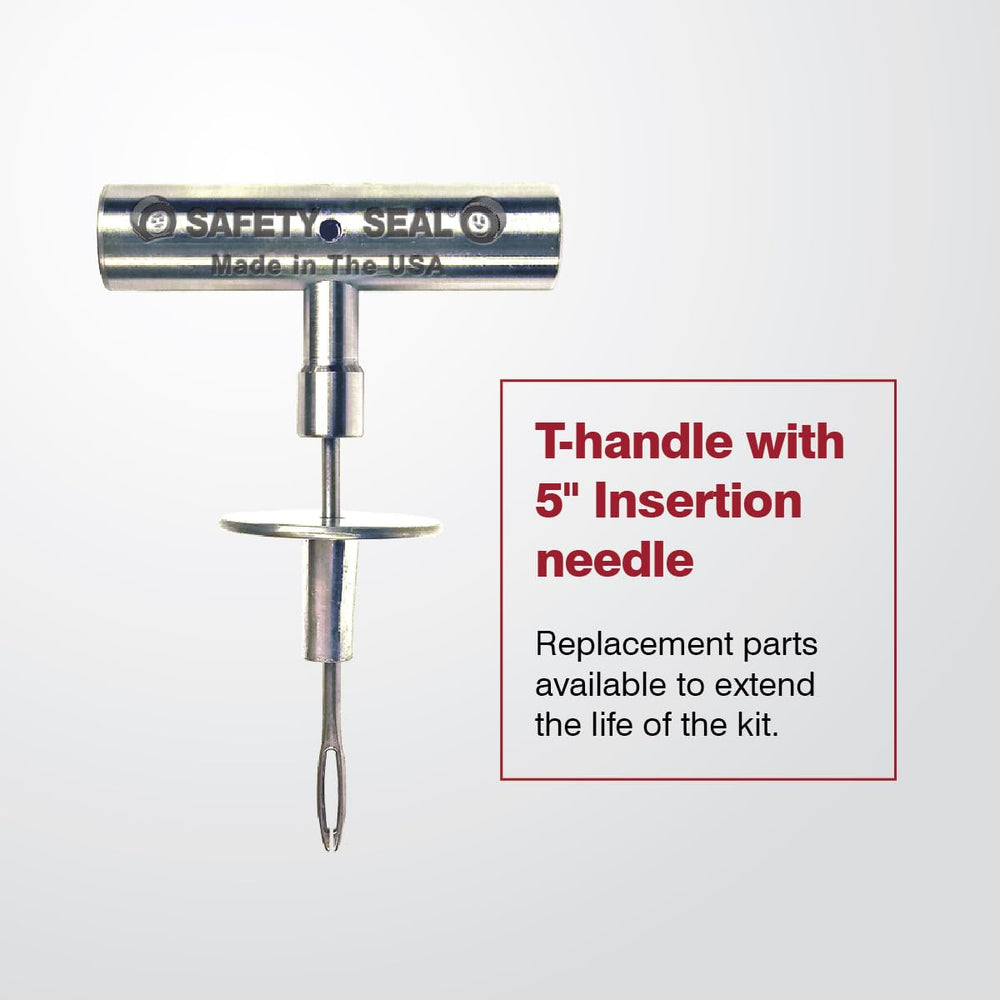 Safety Seal lubricant bottle with accessories for smoother plug insertion benefit