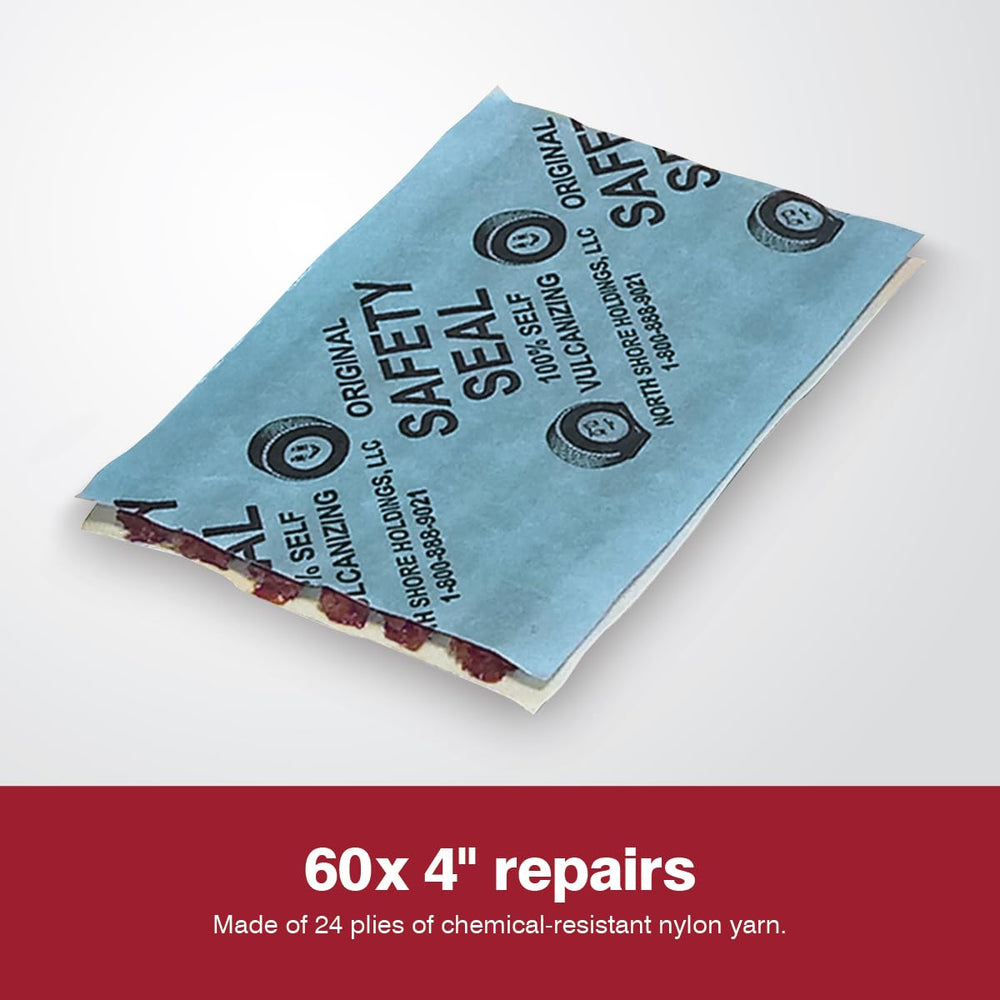 Safety Seal repairs beside an insertion tool demonstrating compatibility for quicker repairs