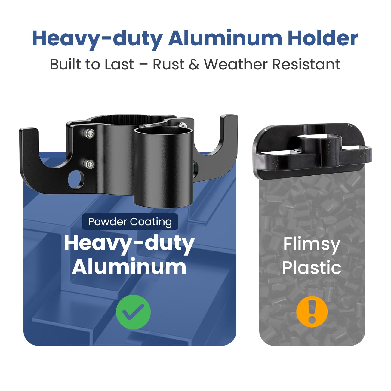 Safoner 7-way plug inverted in holder protecting electrical contacts from water and dirt
