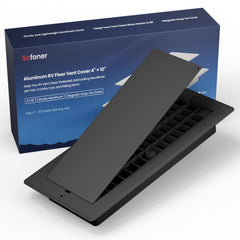 Safoner front view floor register showing sleek aluminum finish and durable vents