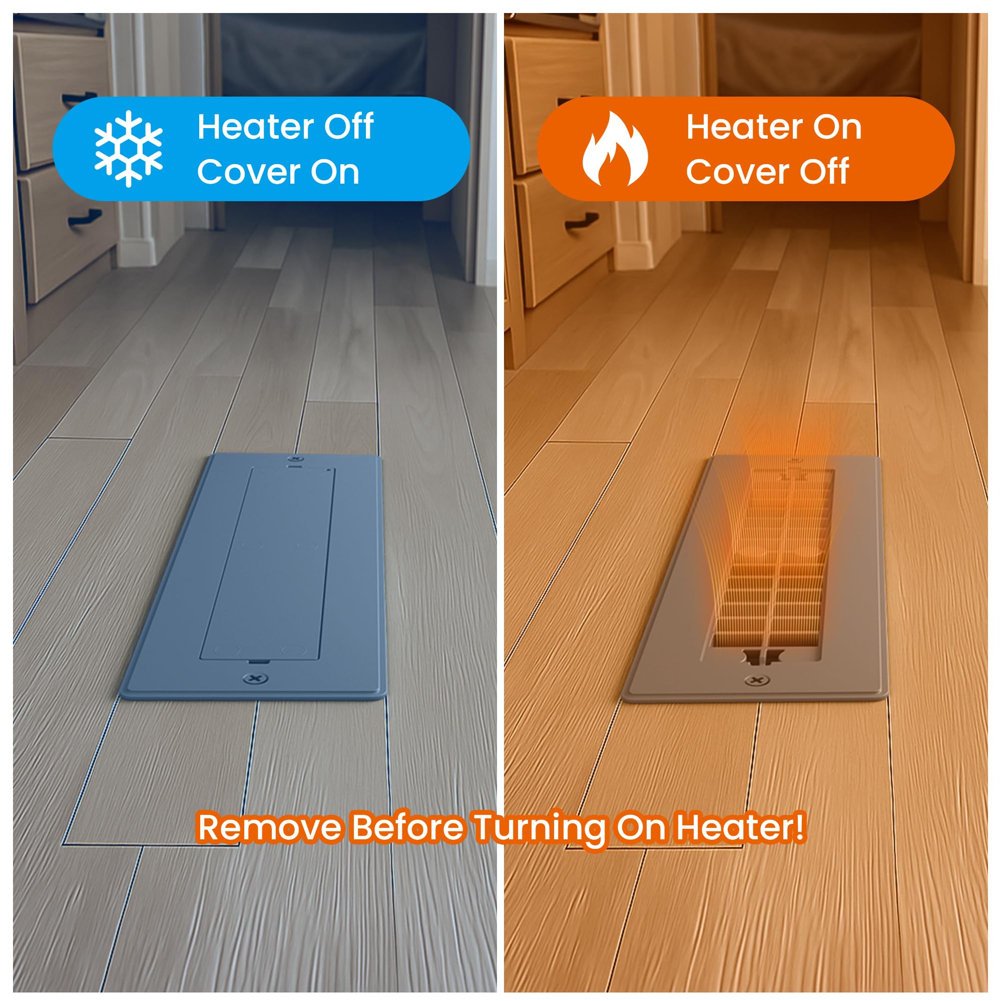 Safoner installed in an RV floor demonstrating clean integration and pet-hair blocking benefit