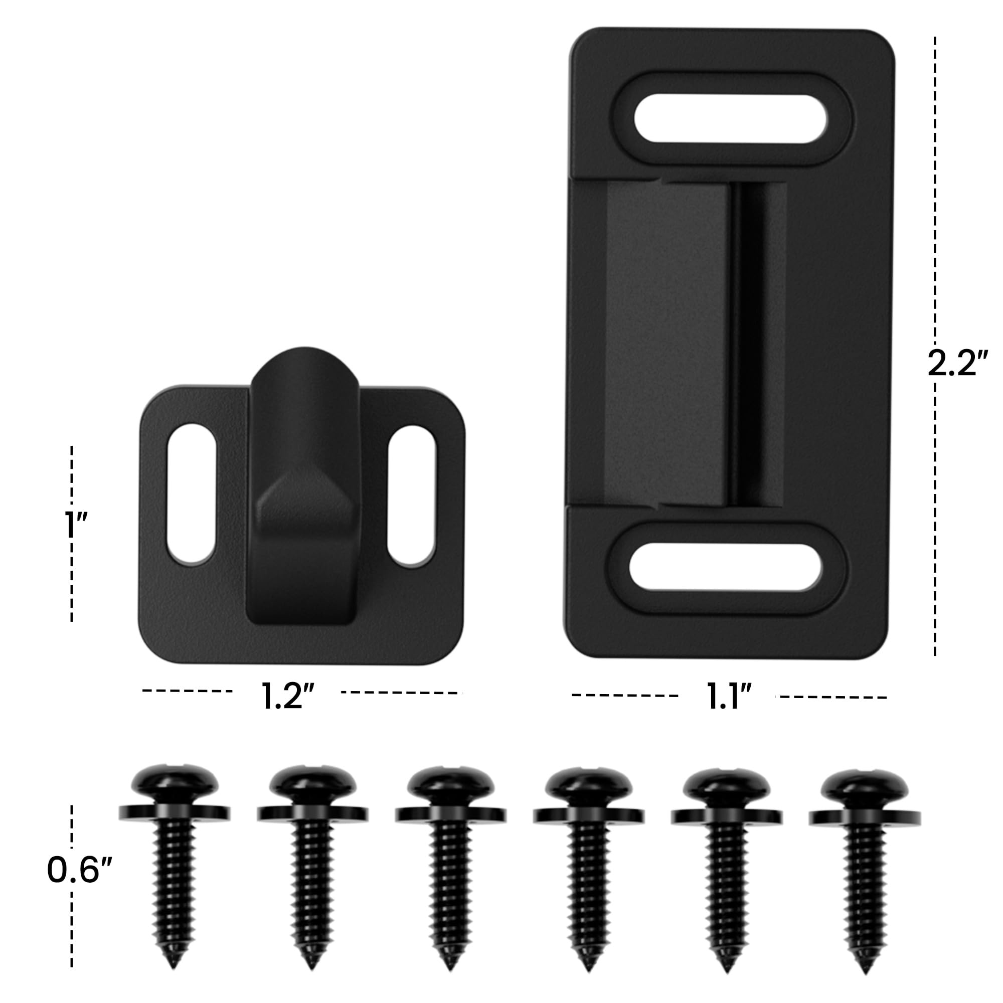 Safoner screws and washers black powder-coated for rust resistance and neat appearance benefit