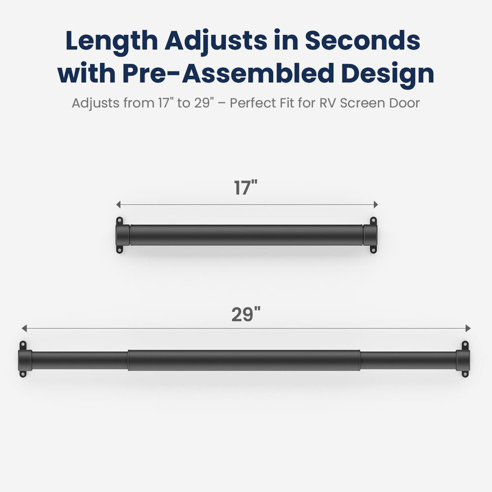 Safoner telescoping bar extended to show adjustable 17-29 inch length