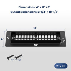 Safoner top panel displayed with measuring tape to show 4x12 inch coverage