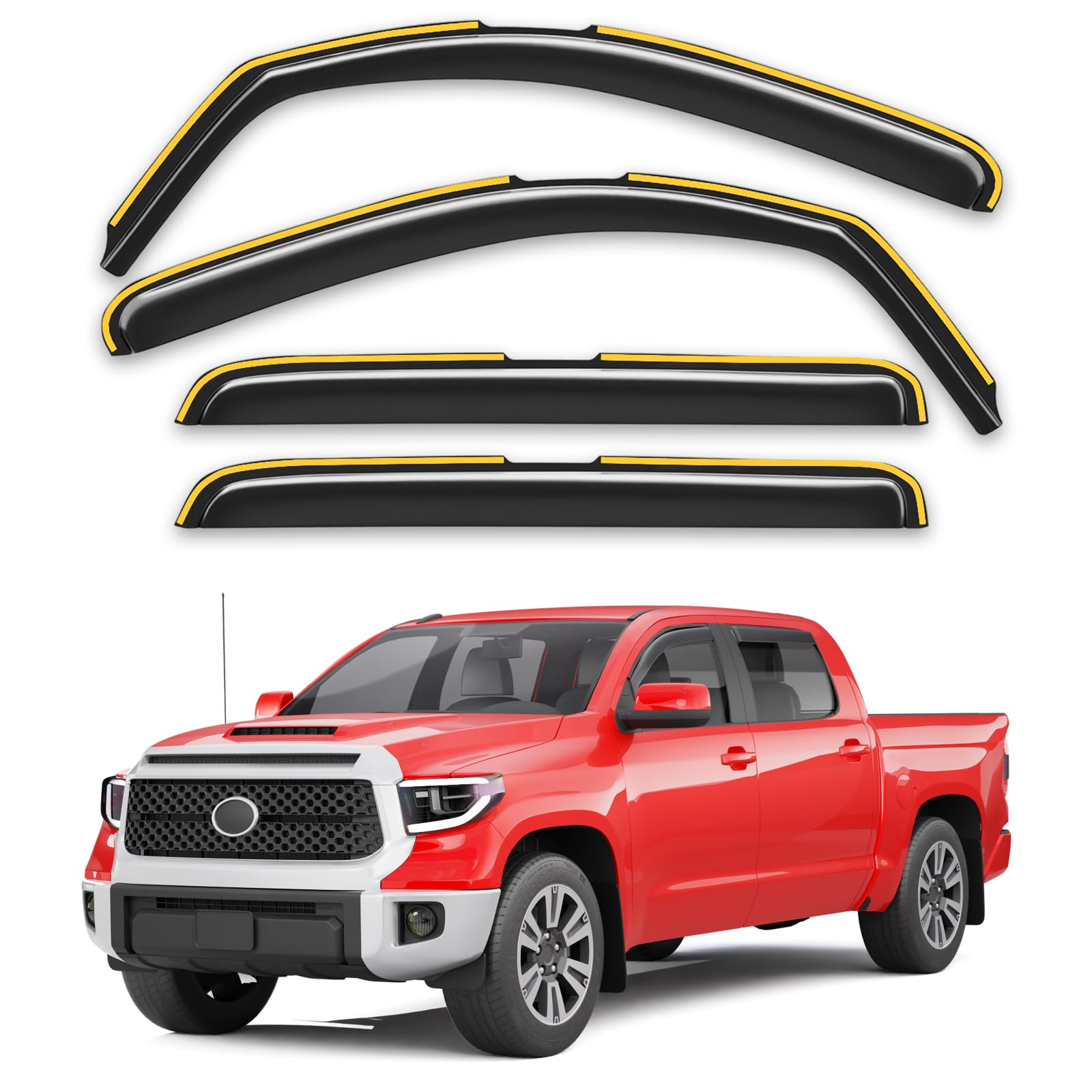 saleago front left visor on Tundra CrewMax showing sleek fit and protection