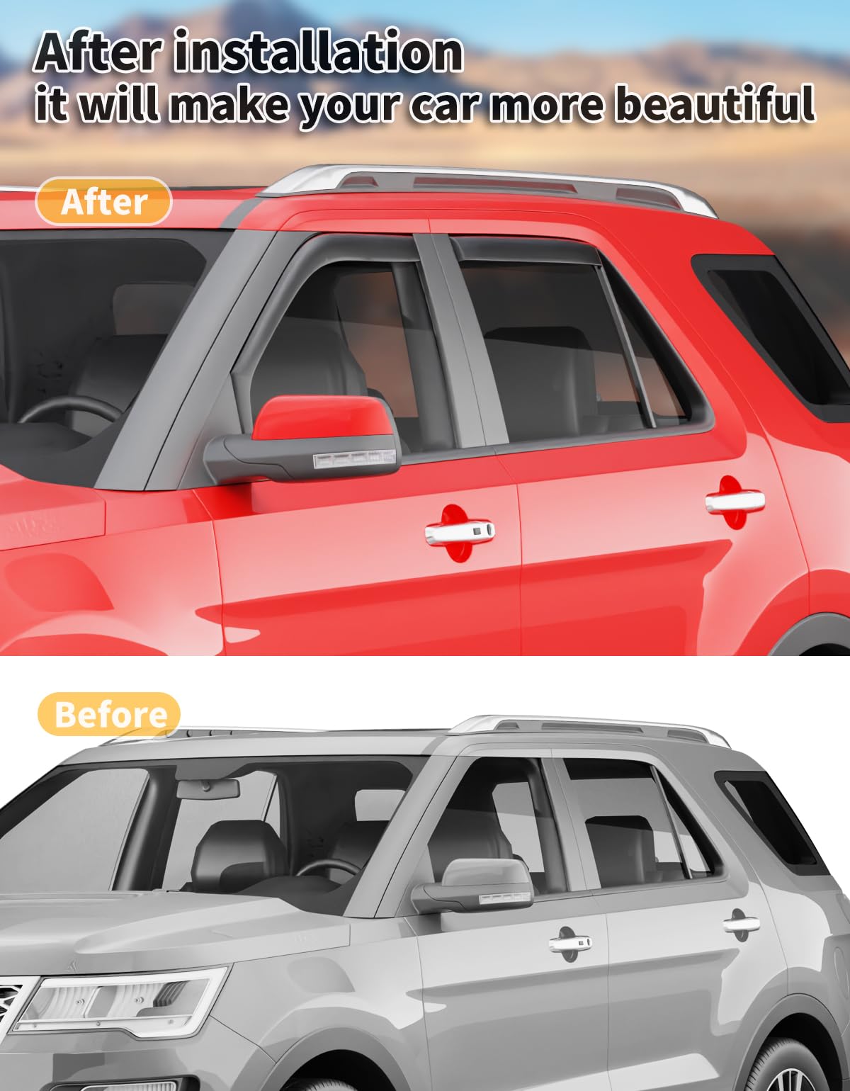 saleago visor diverting rain while window is cracked to keep cabin drier