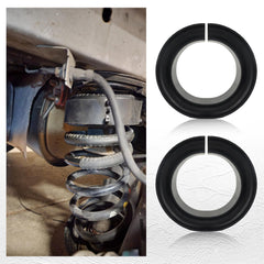 Salior front view of two coil spring spacers showing packaging and fit