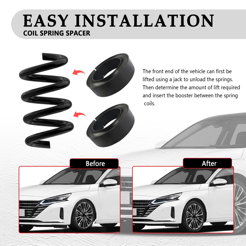 Salior installed on a car rear coil spring improving stance and stability