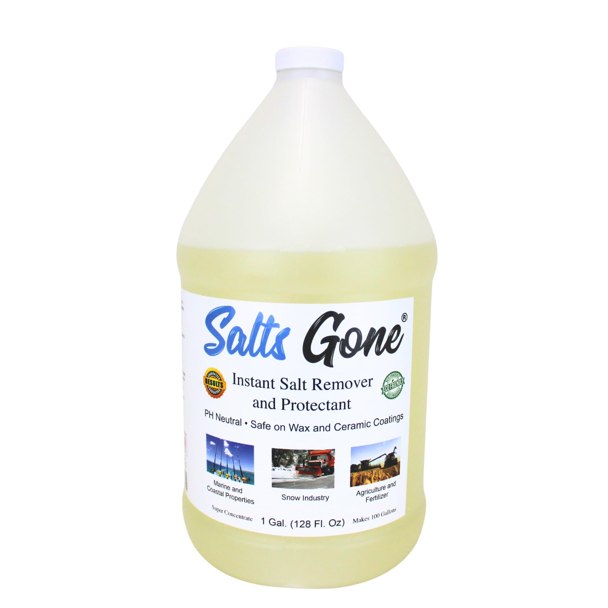 Salts Gone front label showing product benefits and gallon size