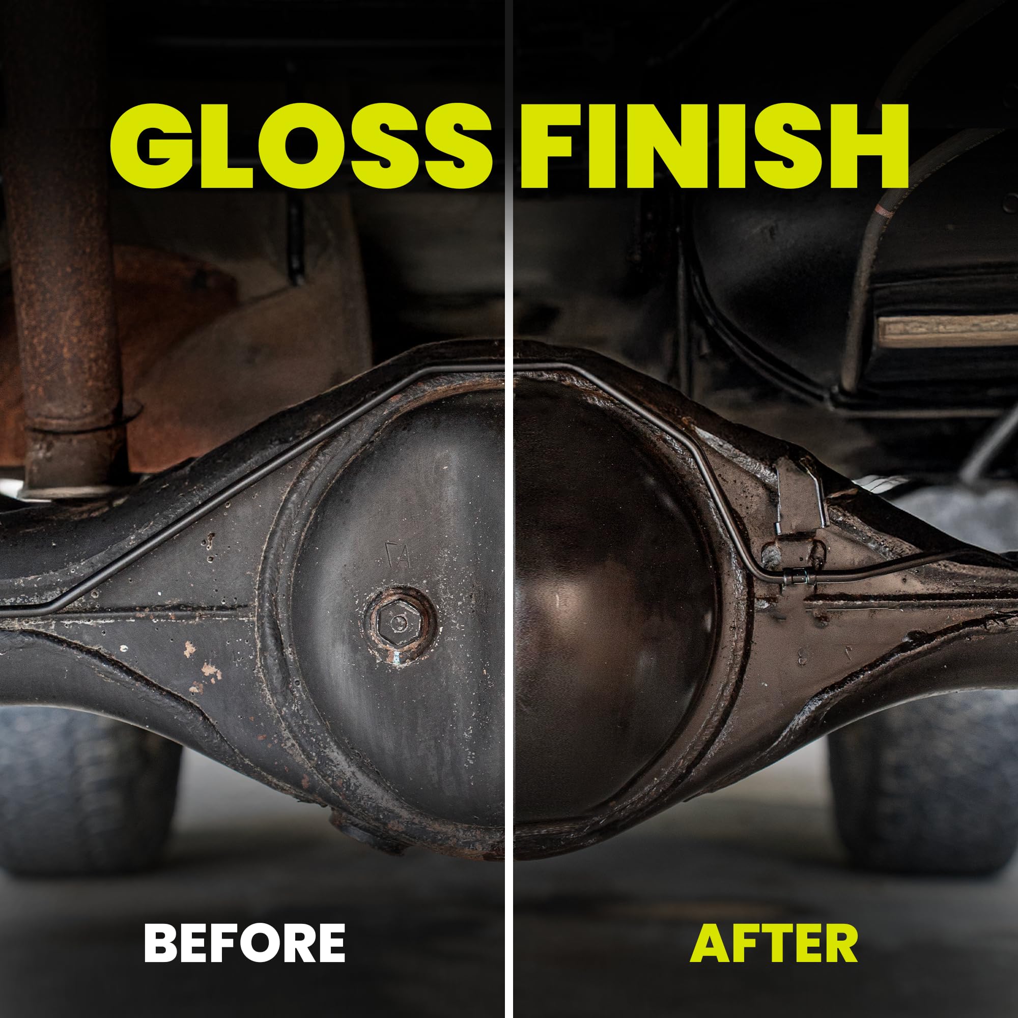 Salt Shift before and after undercarriage area demonstrating easier cleaning