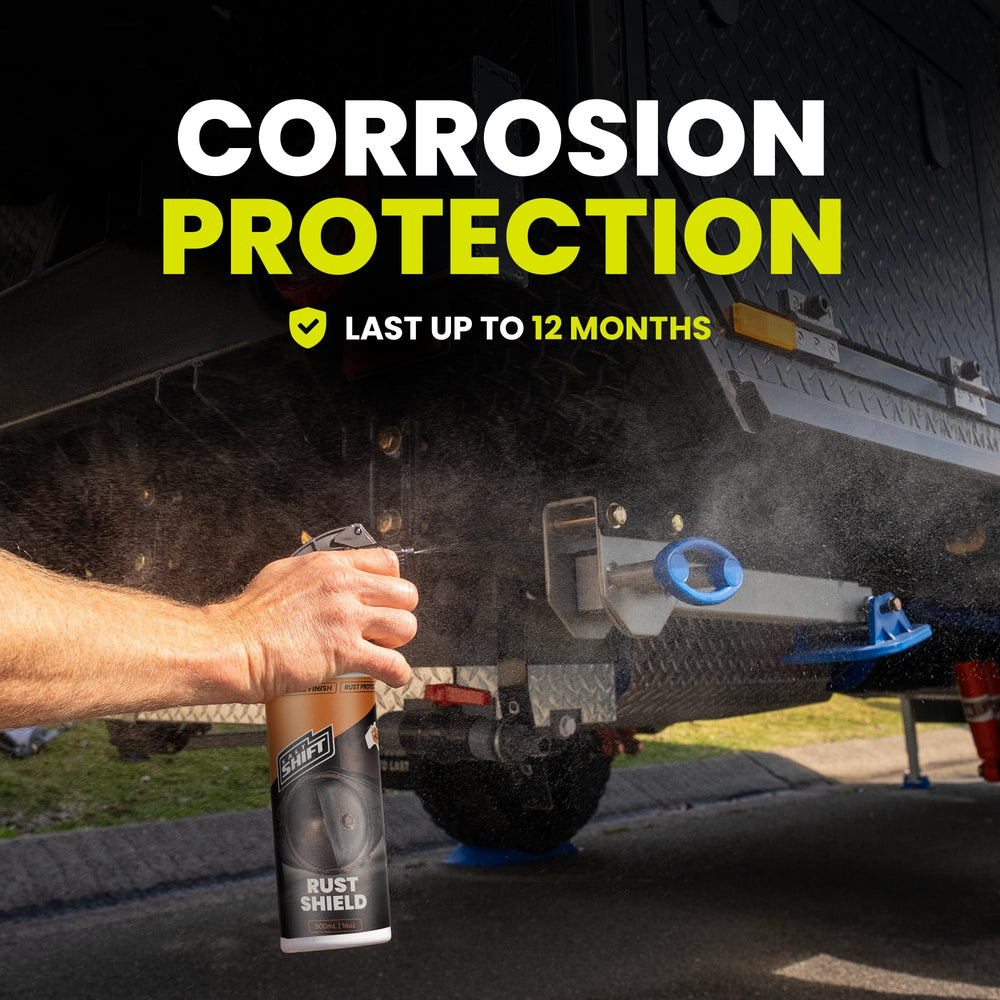 Salt Shift protecting a trailer frame against salt and debris corrosion