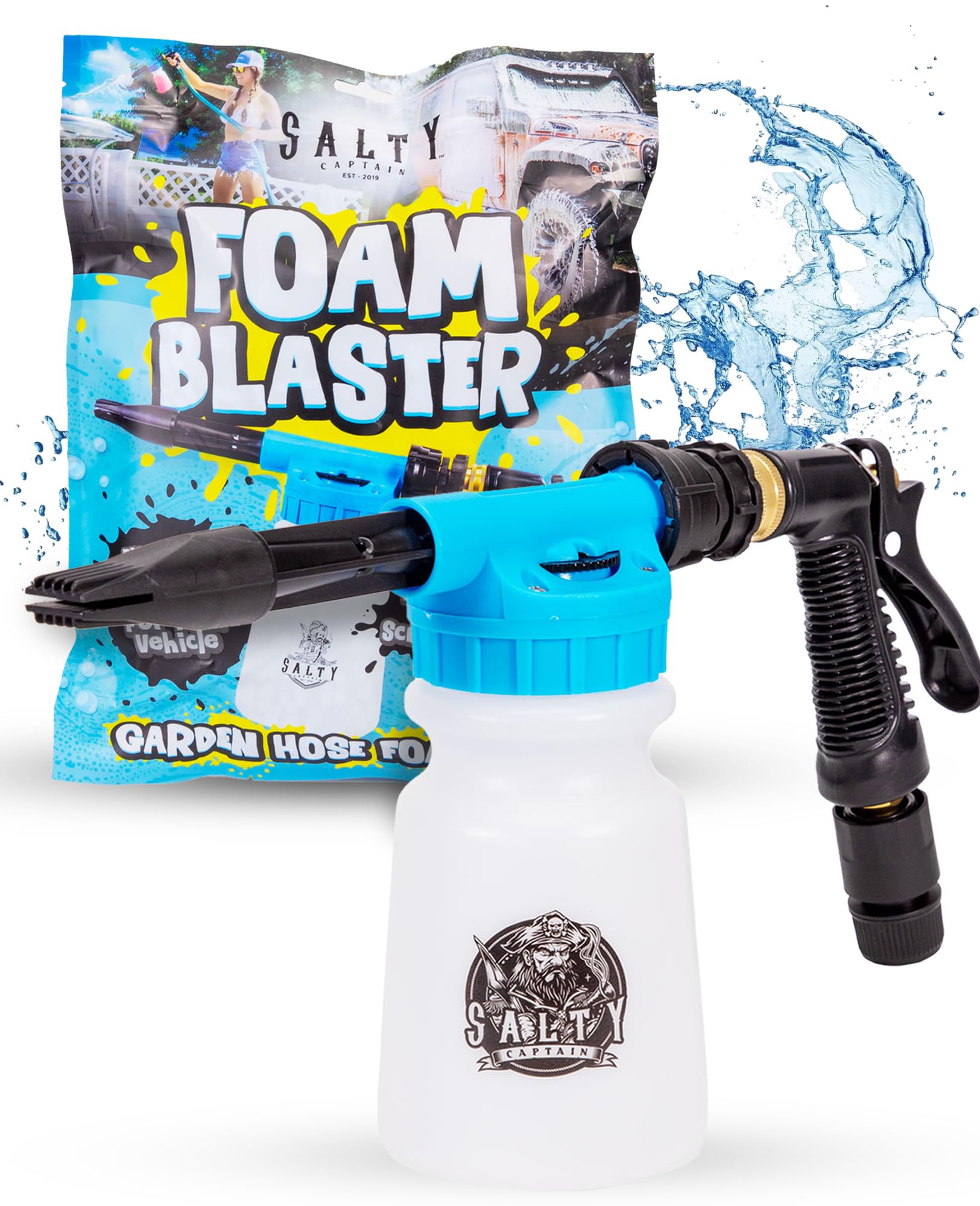 Salty Captain foam cannon front view showing robust design and easy use