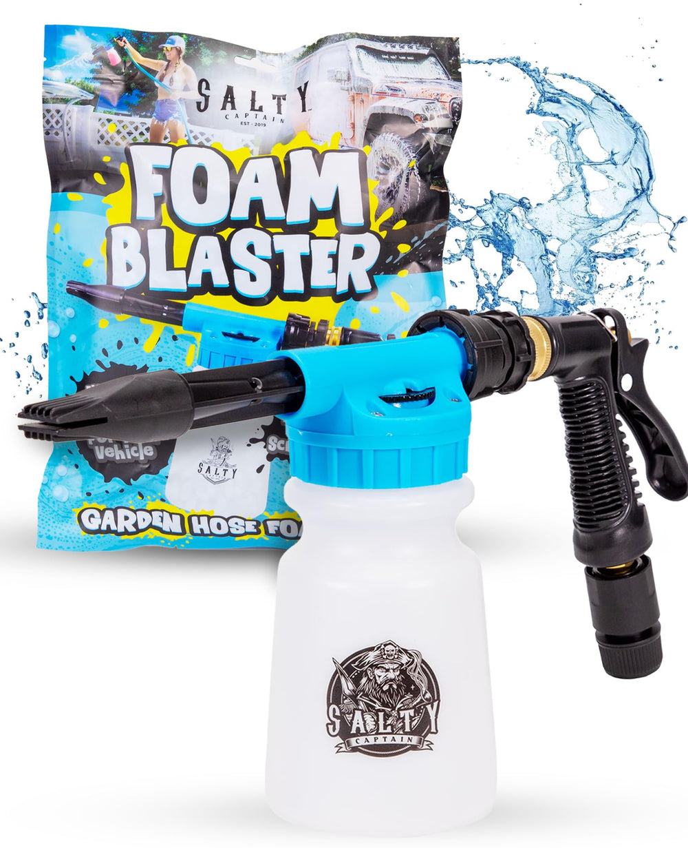Salty Captain foam cannon front view showing robust design and easy use