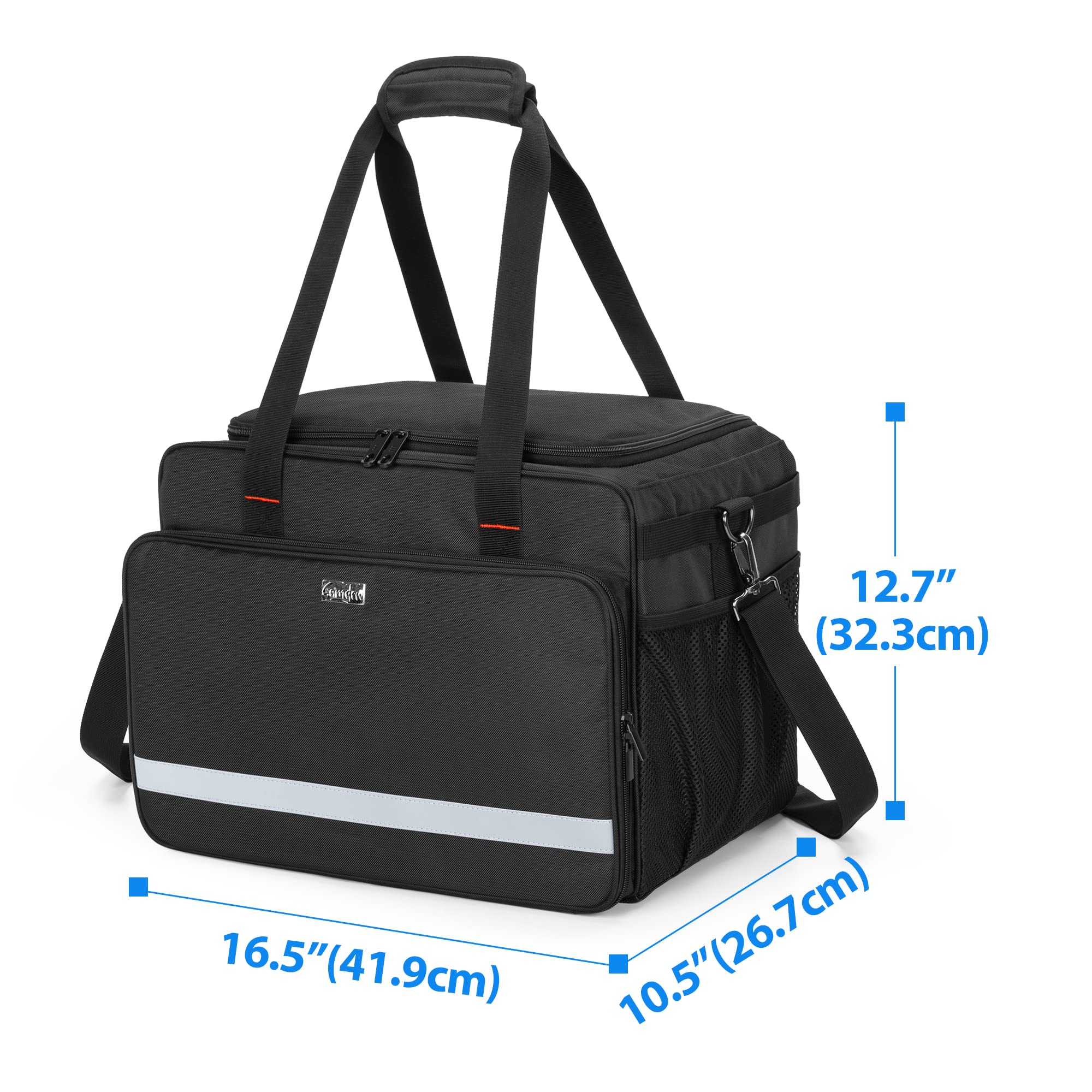 samdew loaded bag with polisher and bottles keeping gear secure