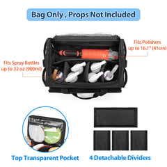 samdew open bag displaying dividers and pockets for quick organization
